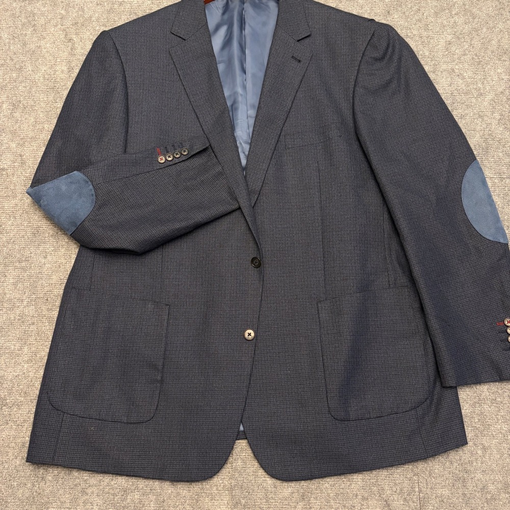 Oak Hill Blazer Mens 2XLT Blue Excellent Elbow Patch Casual Professional